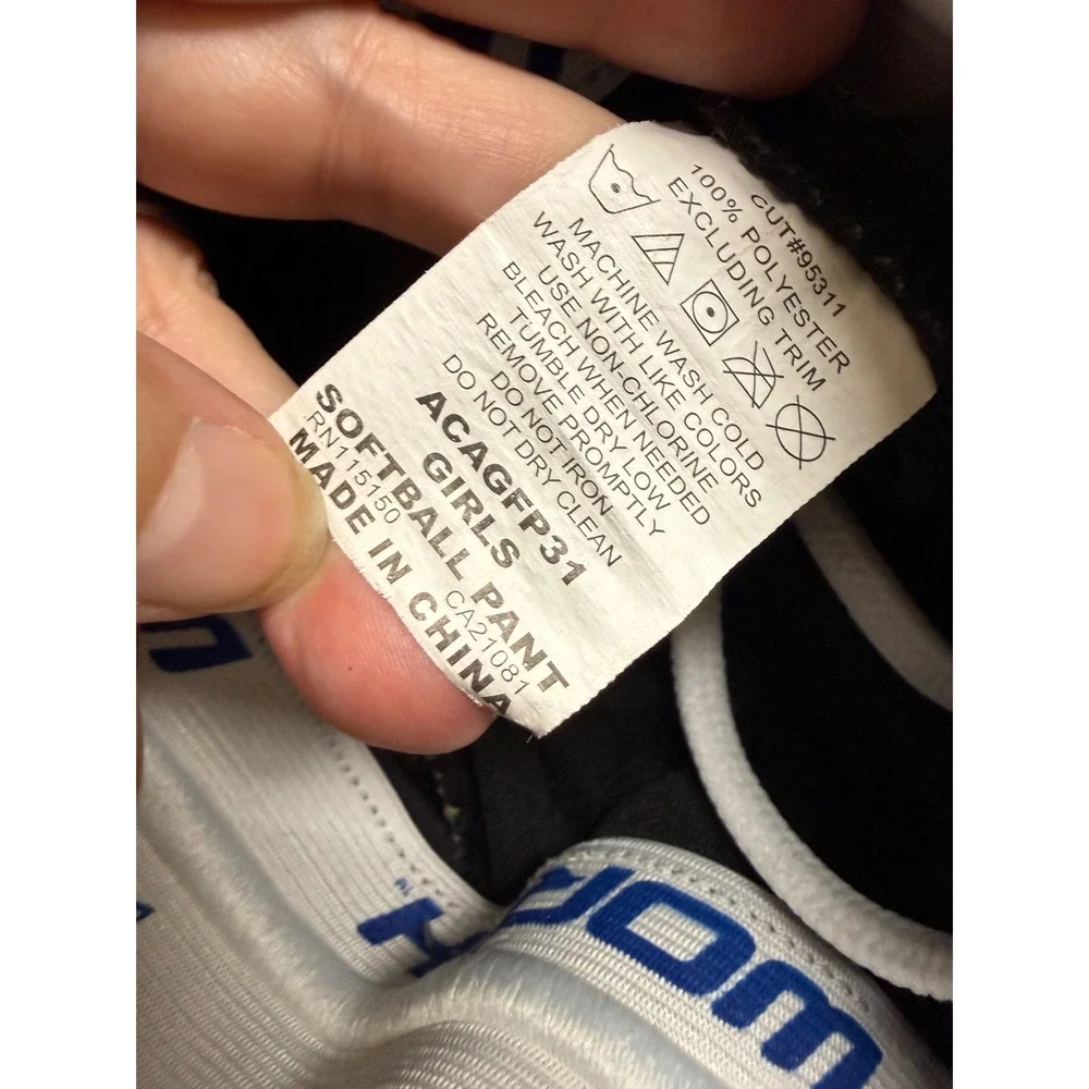 Worth Girls Black Softball Pants ACAGFP31 Youth‎ Medium Double Snap Athletic